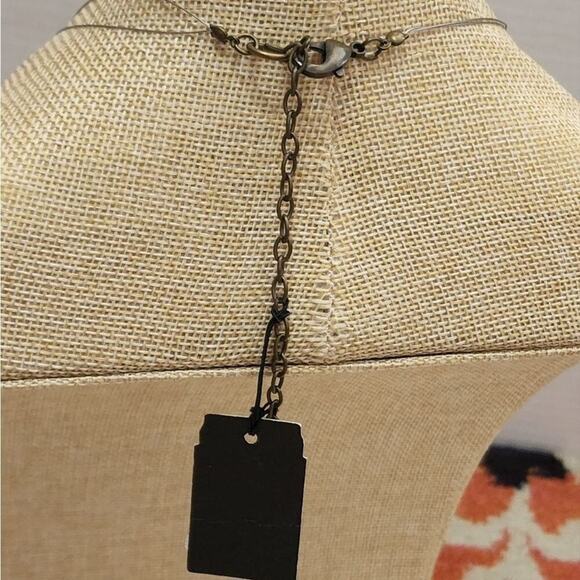 TRESKA Turquoise and Gold beaded multi strand illusion necklace new - Picture 5 of 7